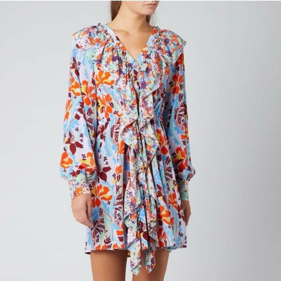 Stine Goya Skylar Floral Silk Mini Dress M - Picture 1 of 15